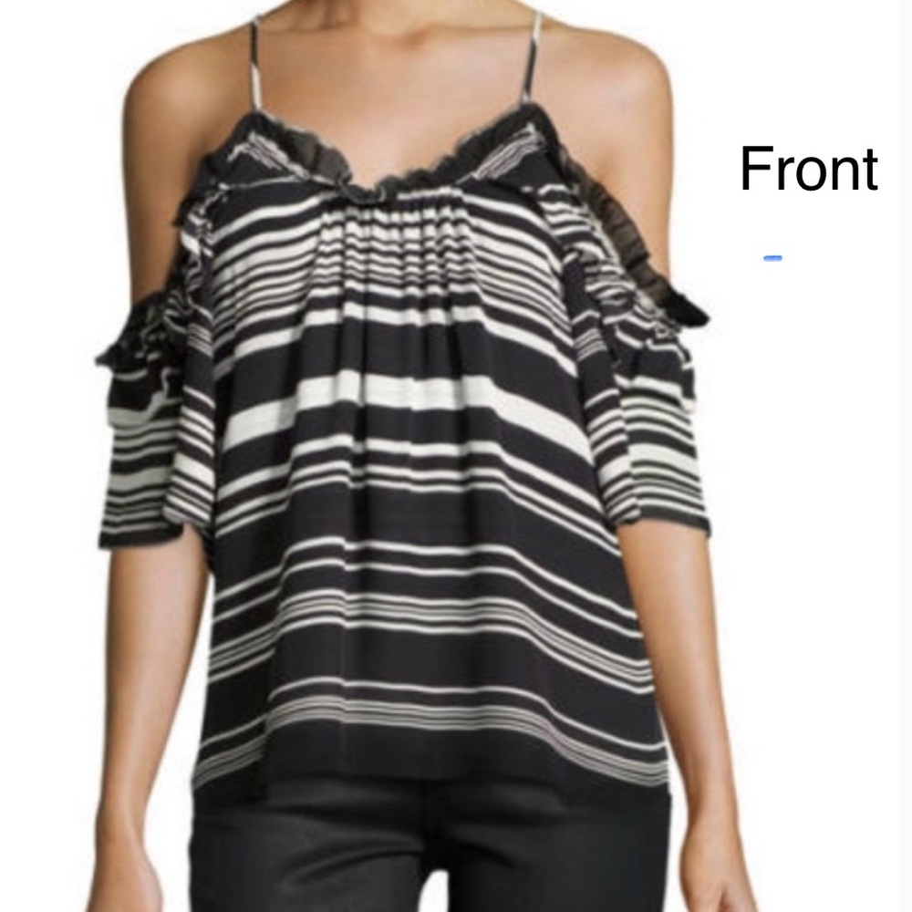 Parker Cold Shoulder 100% Silk Top